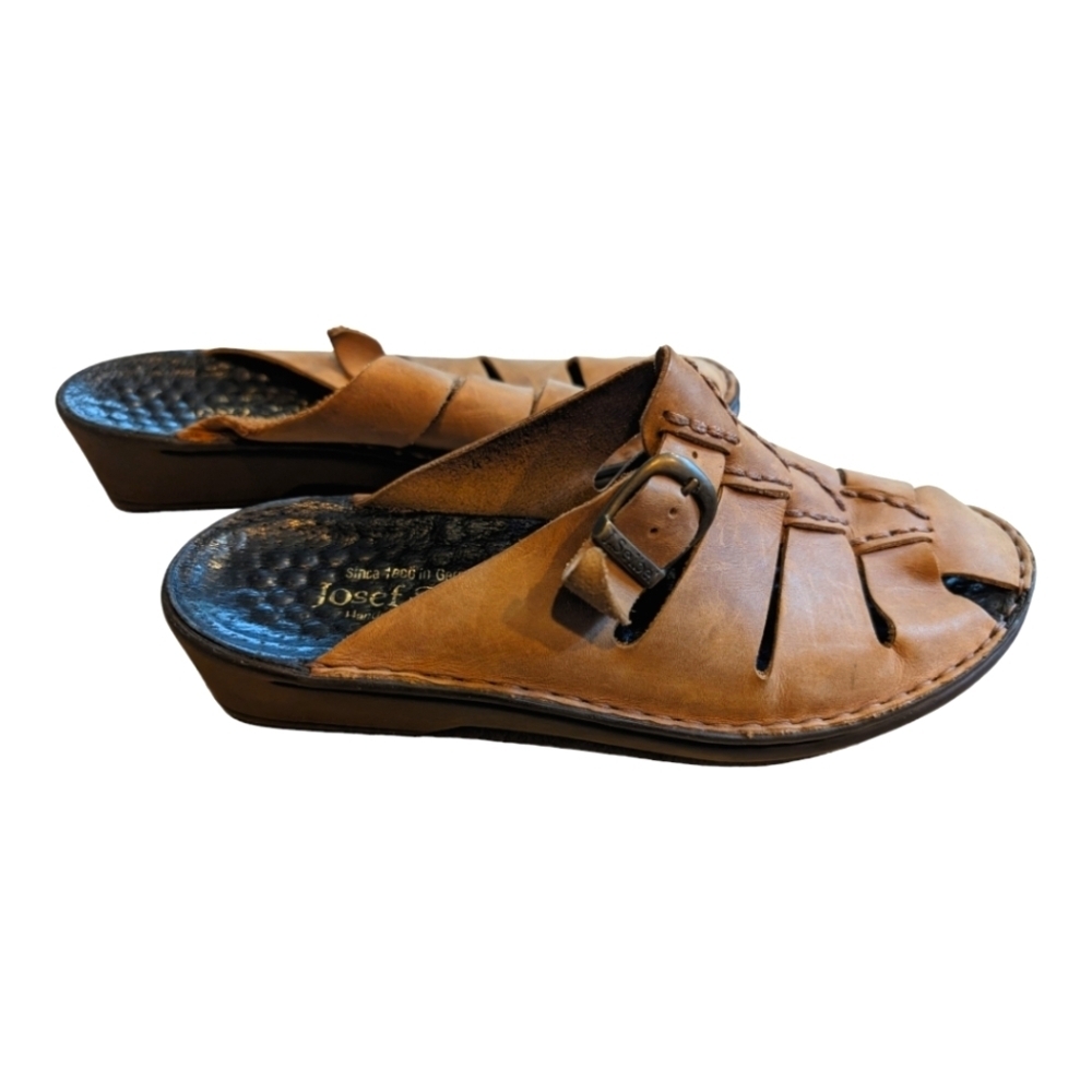 Josef Seibel Lisa Leather Clogs in Tan Size 42 (US 11) Fair Condition
